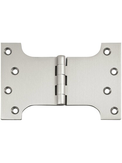 4 inch x 6 inch Premium Brass Parliament Door Hinge in Satin Nickel.